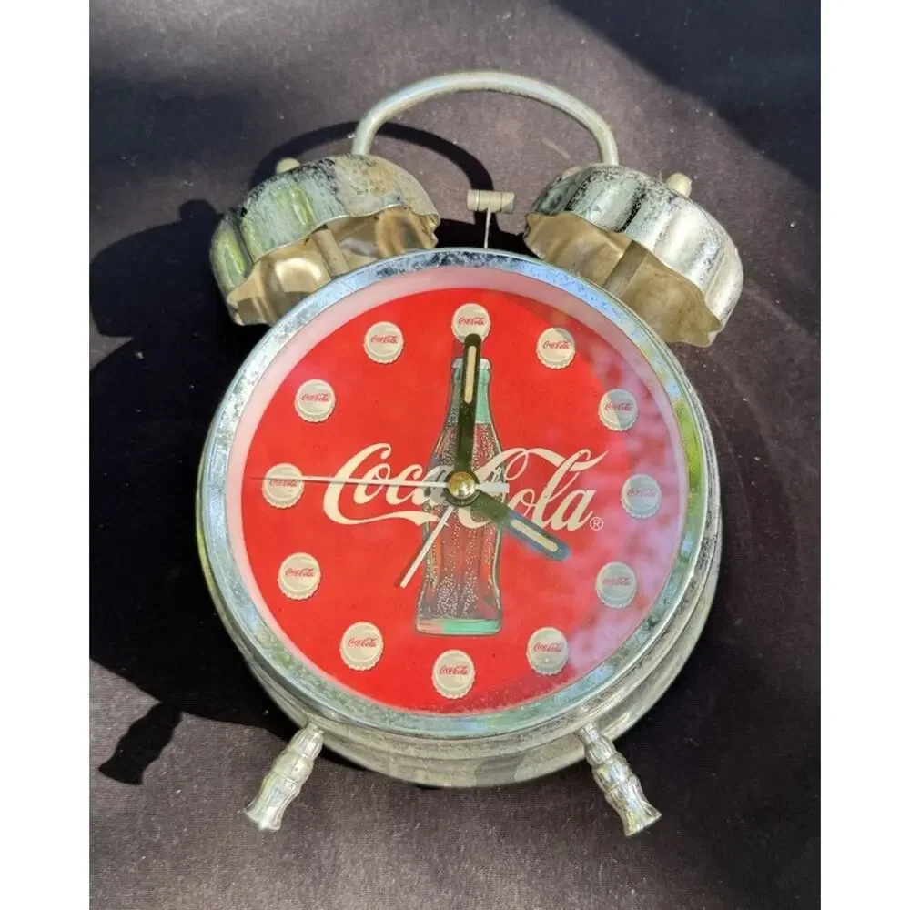 Vintage Coca-Cola Battery Clock Work Alarm Broken RARE Used Needs TLC!